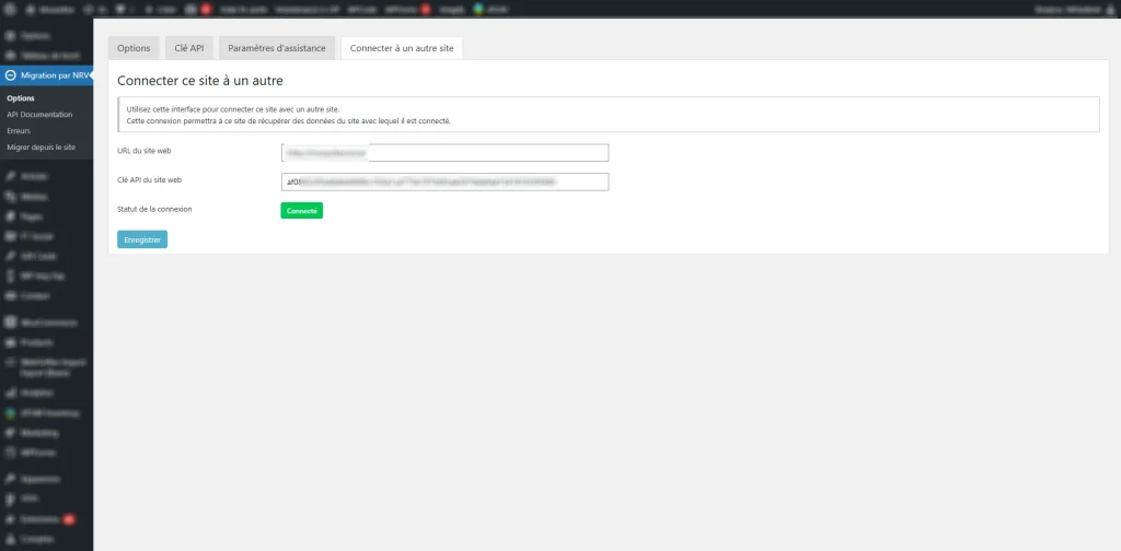 développement sur mesure plugin migration wordpress connexion inter-sites