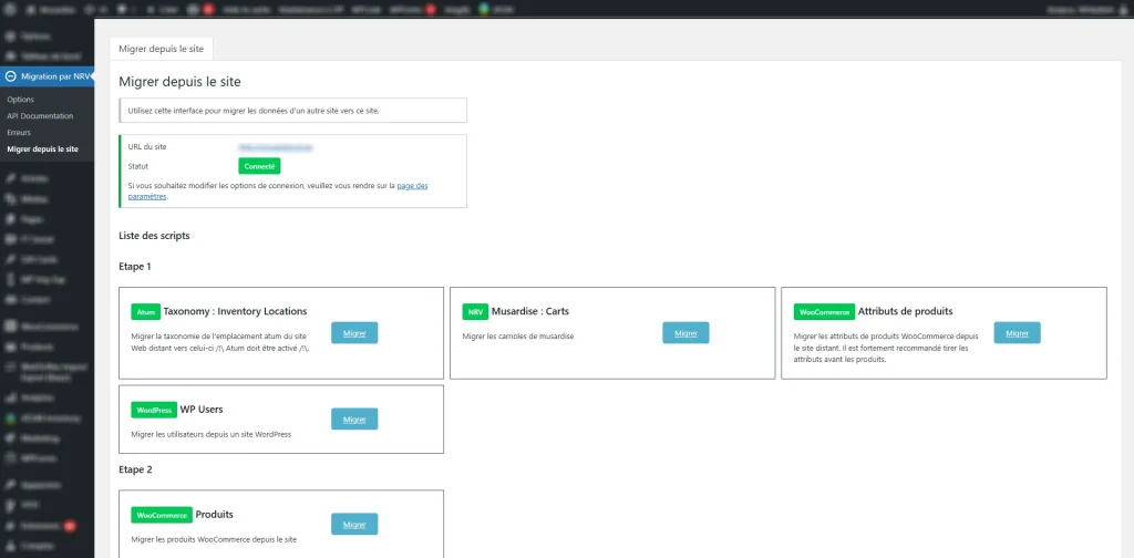 plugin migration wordpress liste des scripts extension