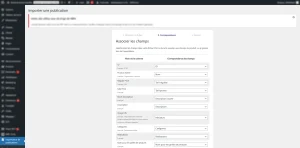 extension wp, import de publications, correspondance fichier d'import
