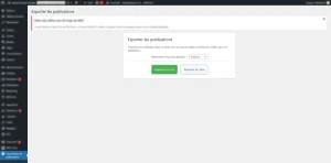 import de publications wordpress, export des publications