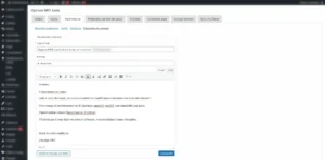 Extension wordpress développée par NRV, template de notification maintenance