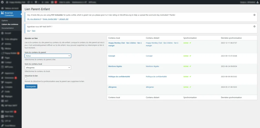 Gestion des synchronisation de contenus