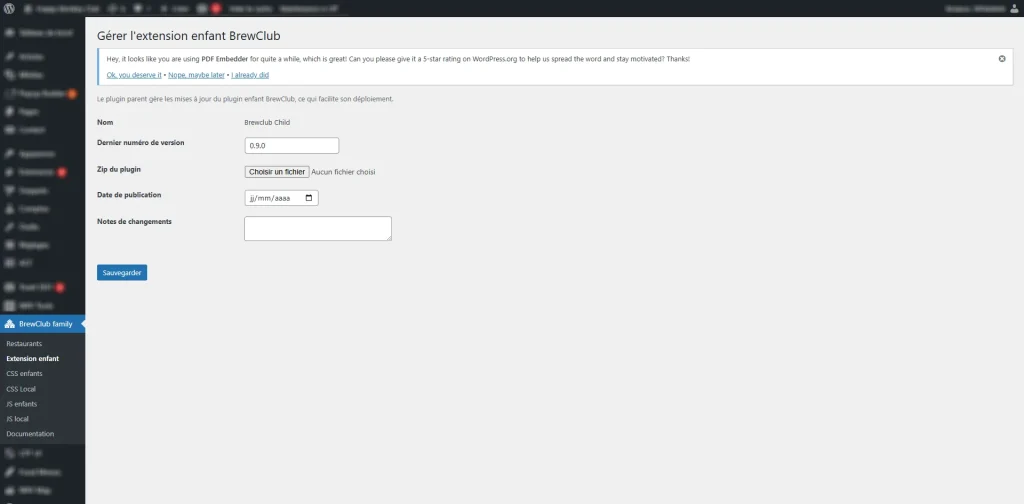 Gestion de l'extension fille pour la synchronisation de contenu
