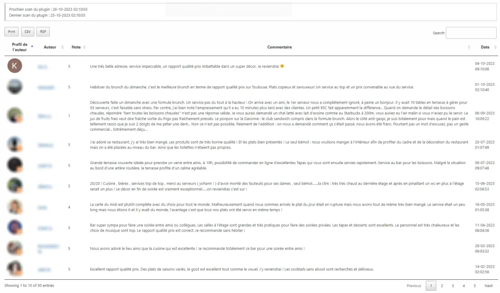 plugin avis google wordpress liste des avis