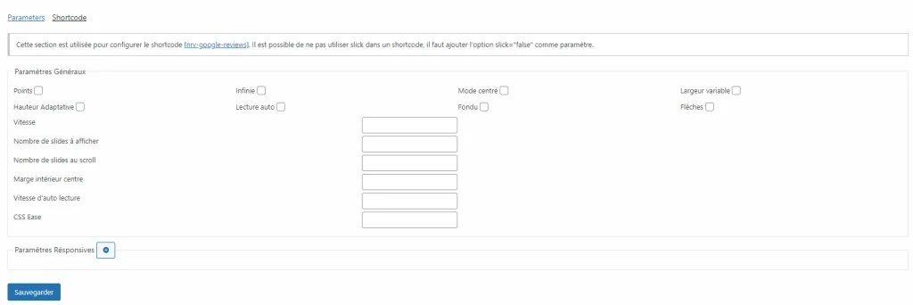 extension avis google pour wordpress shortcode affichage