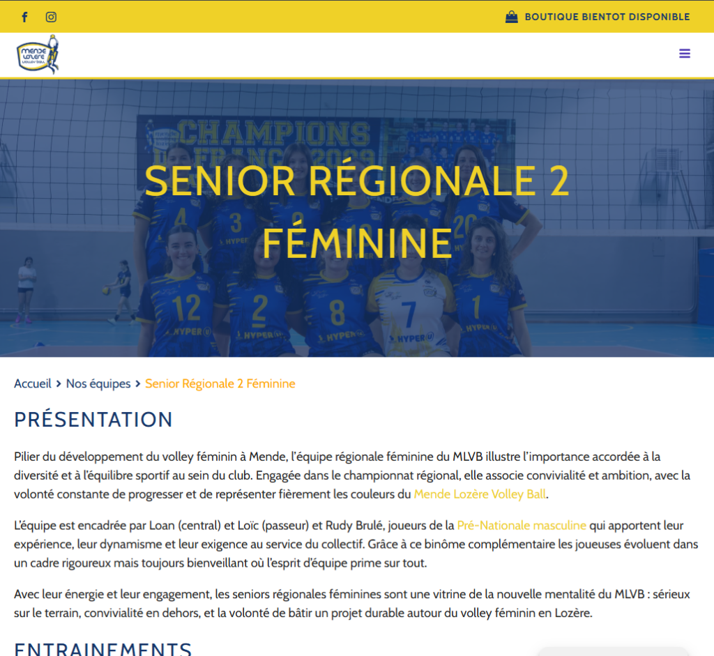 Mise en avant des équipes MLVB