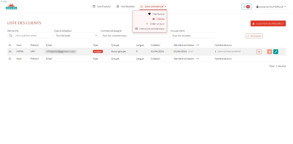 club sud & sol liste des clients