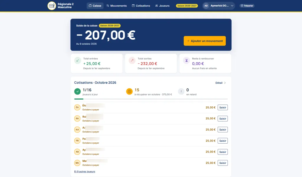 Dashboard app MLVB sur mesure par développeur symfony